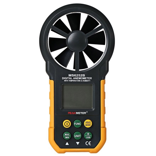 Цифровий анемометр для вимірювання швидкості, температури, вологості і об'ємної витрати повітря